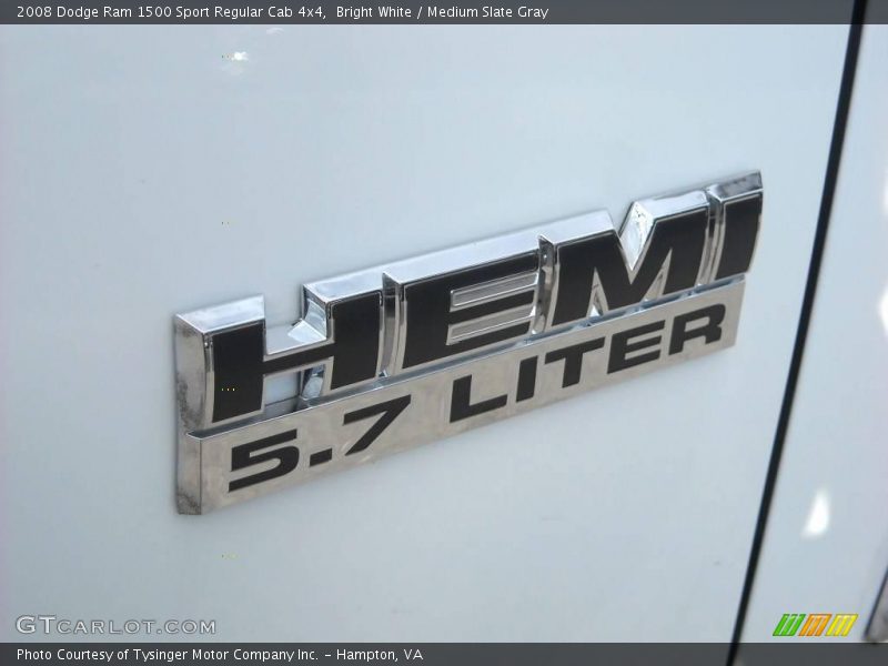Bright White / Medium Slate Gray 2008 Dodge Ram 1500 Sport Regular Cab 4x4