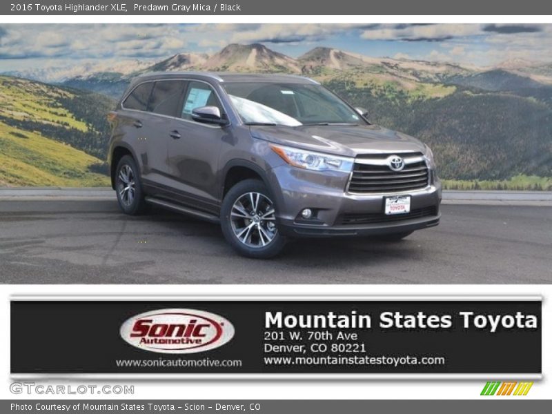 Predawn Gray Mica / Black 2016 Toyota Highlander XLE