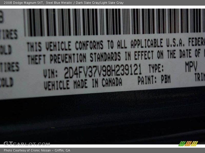 Steel Blue Metallic / Dark Slate Gray/Light Slate Gray 2008 Dodge Magnum SXT