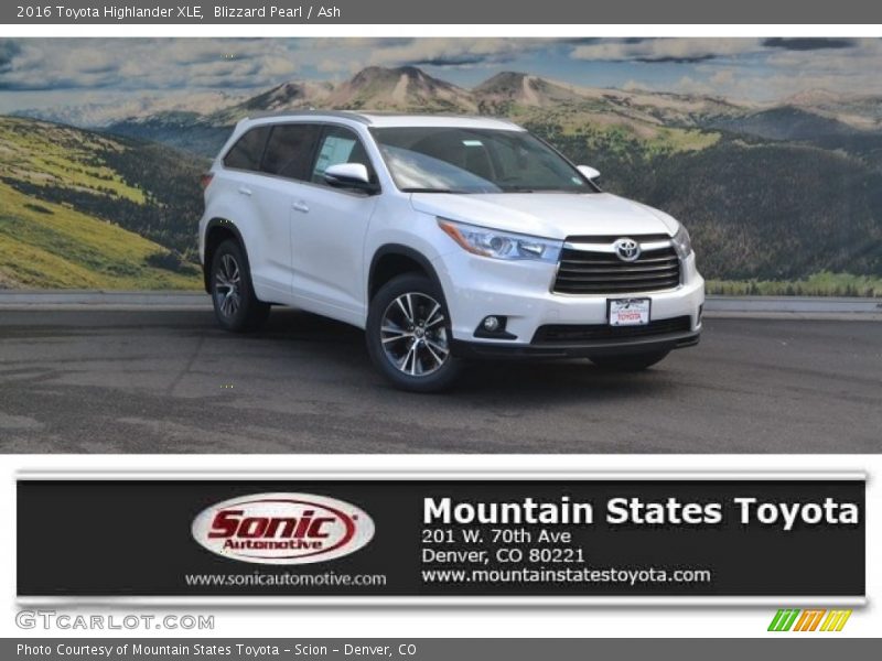 Blizzard Pearl / Ash 2016 Toyota Highlander XLE