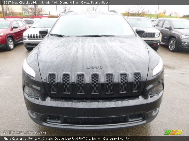 Diamond Black Crystal Pearl / Black 2017 Jeep Cherokee High Altitude 4x4