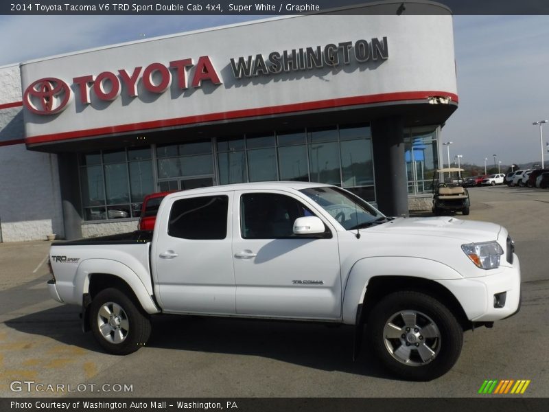 Super White / Graphite 2014 Toyota Tacoma V6 TRD Sport Double Cab 4x4