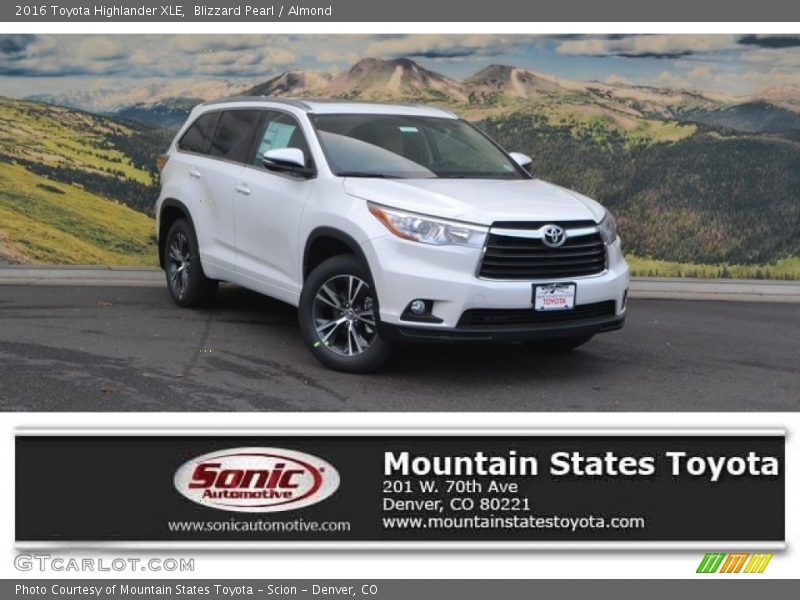 Blizzard Pearl / Almond 2016 Toyota Highlander XLE