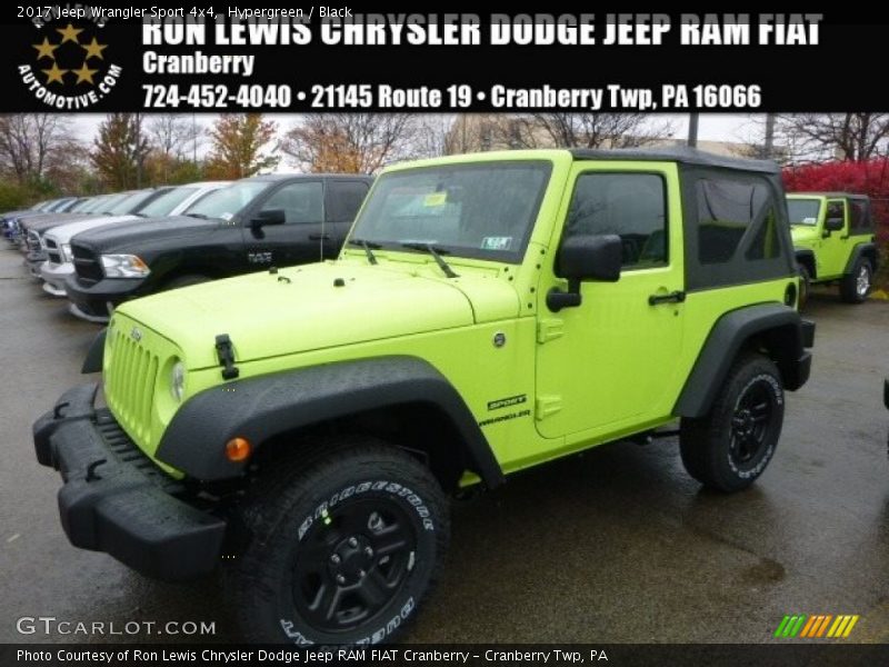 Hypergreen / Black 2017 Jeep Wrangler Sport 4x4