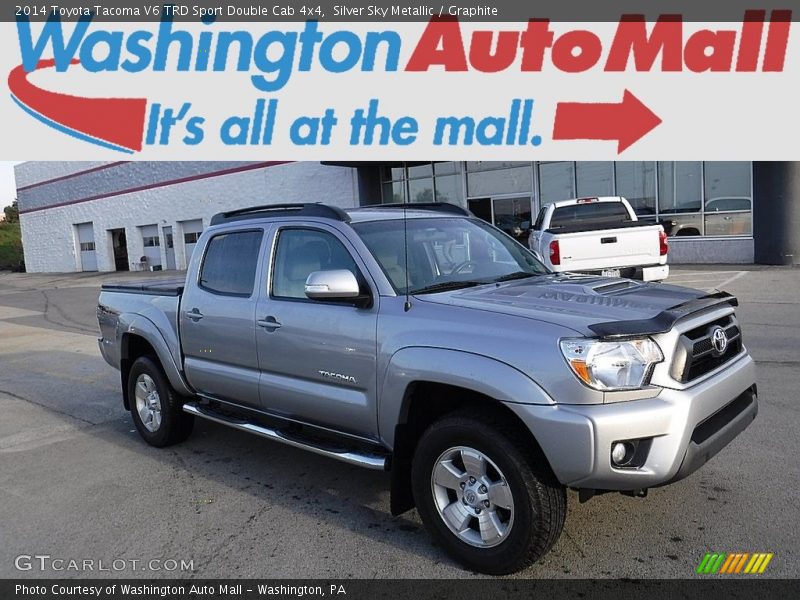 Silver Sky Metallic / Graphite 2014 Toyota Tacoma V6 TRD Sport Double Cab 4x4