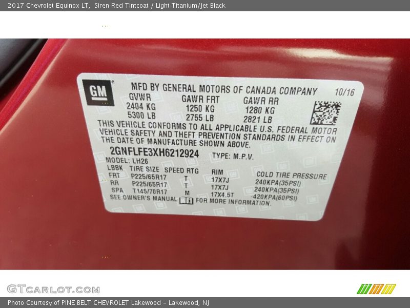 Siren Red Tintcoat / Light Titanium/Jet Black 2017 Chevrolet Equinox LT