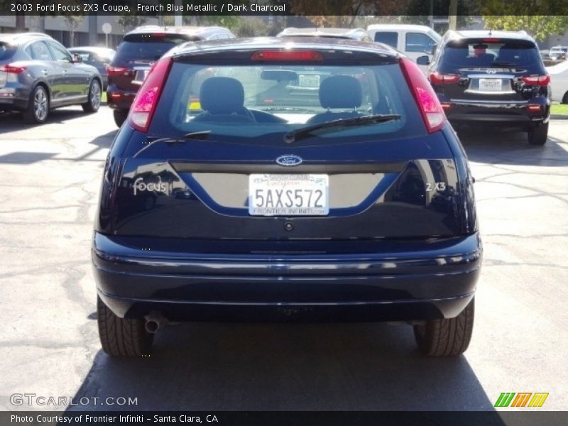 French Blue Metallic / Dark Charcoal 2003 Ford Focus ZX3 Coupe
