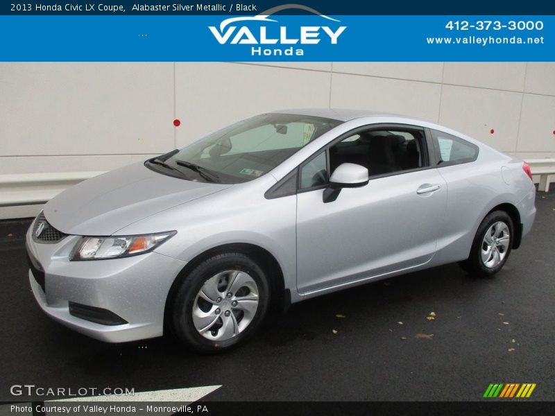 Alabaster Silver Metallic / Black 2013 Honda Civic LX Coupe