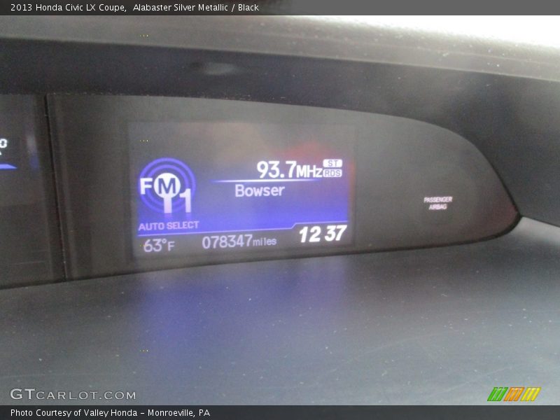 Alabaster Silver Metallic / Black 2013 Honda Civic LX Coupe
