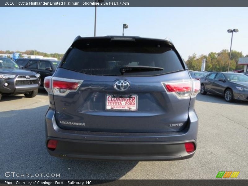 Shoreline Blue Pearl / Ash 2016 Toyota Highlander Limited Platinum