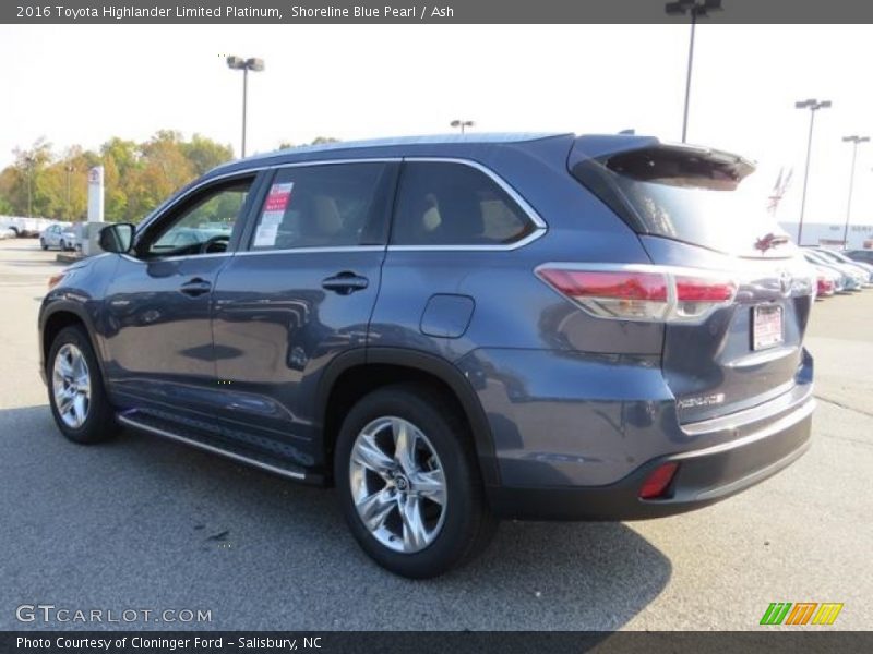 Shoreline Blue Pearl / Ash 2016 Toyota Highlander Limited Platinum