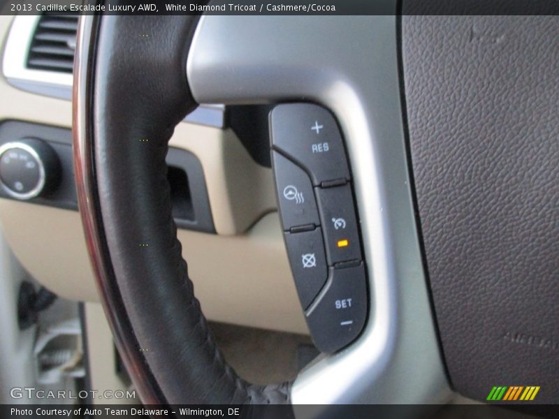 White Diamond Tricoat / Cashmere/Cocoa 2013 Cadillac Escalade Luxury AWD