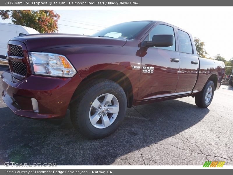 Delmonico Red Pearl / Black/Diesel Gray 2017 Ram 1500 Express Quad Cab