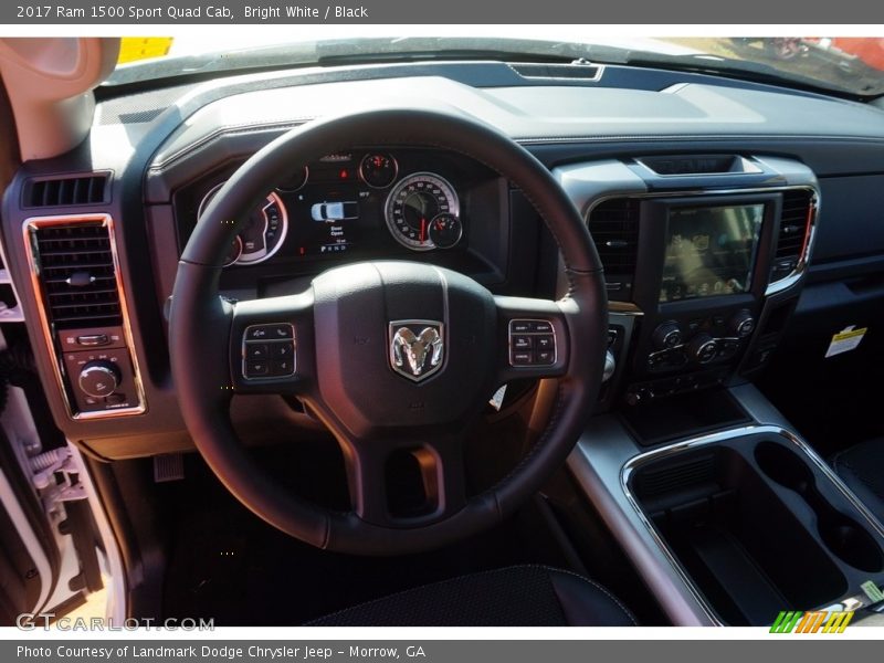 Bright White / Black 2017 Ram 1500 Sport Quad Cab