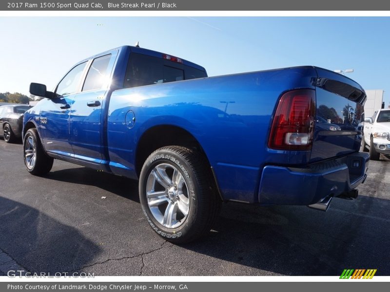 Blue Streak Pearl / Black 2017 Ram 1500 Sport Quad Cab