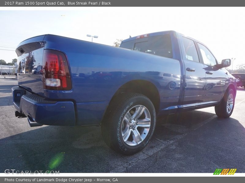 Blue Streak Pearl / Black 2017 Ram 1500 Sport Quad Cab