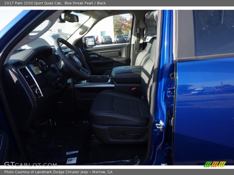 Blue Streak Pearl / Black 2017 Ram 1500 Sport Quad Cab