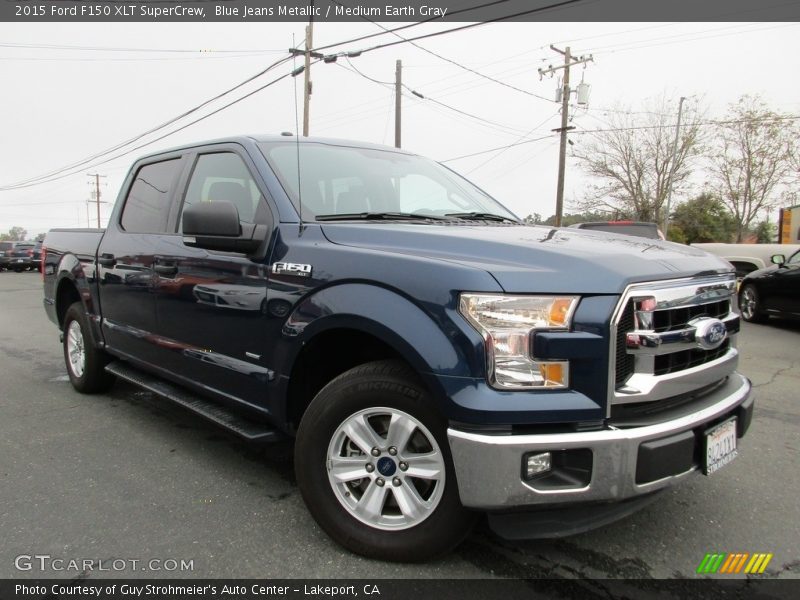 Blue Jeans Metallic / Medium Earth Gray 2015 Ford F150 XLT SuperCrew