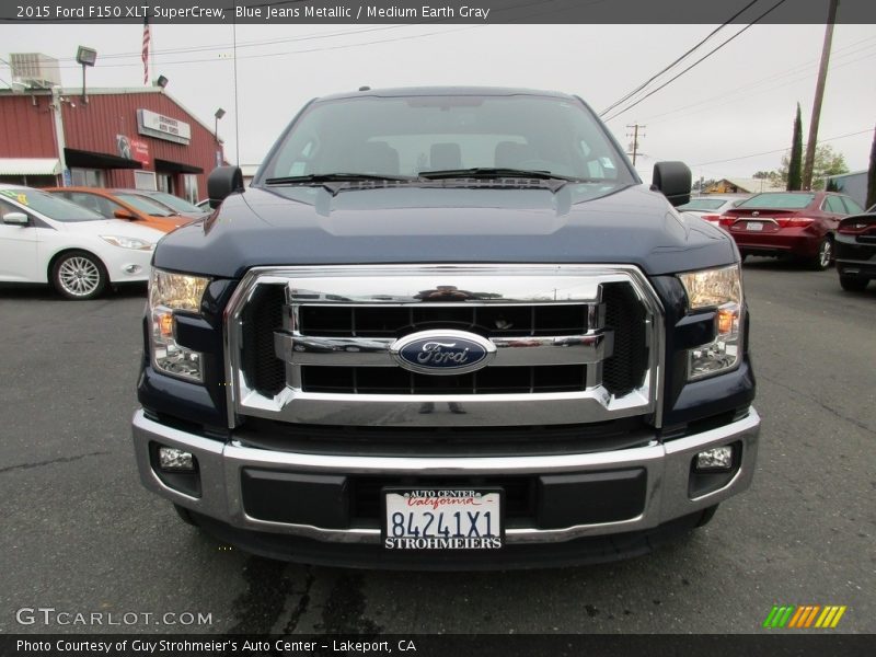 Blue Jeans Metallic / Medium Earth Gray 2015 Ford F150 XLT SuperCrew