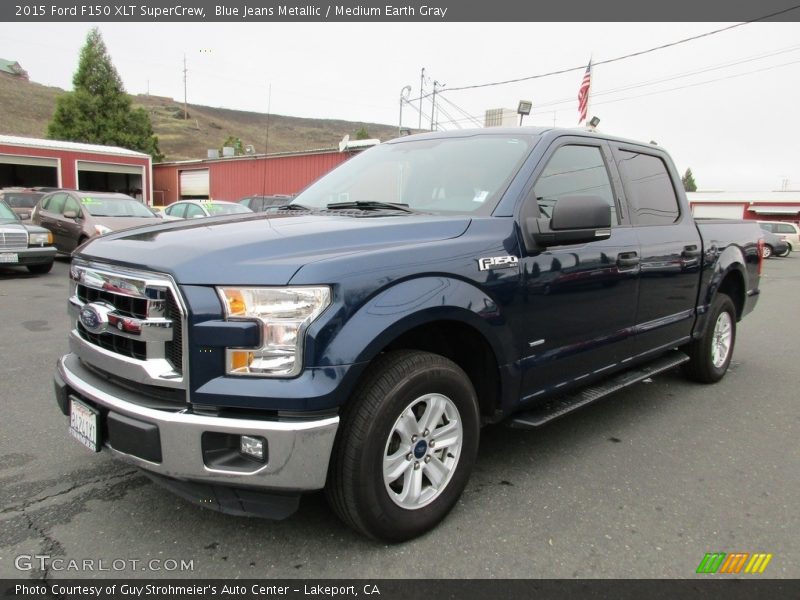 Blue Jeans Metallic / Medium Earth Gray 2015 Ford F150 XLT SuperCrew