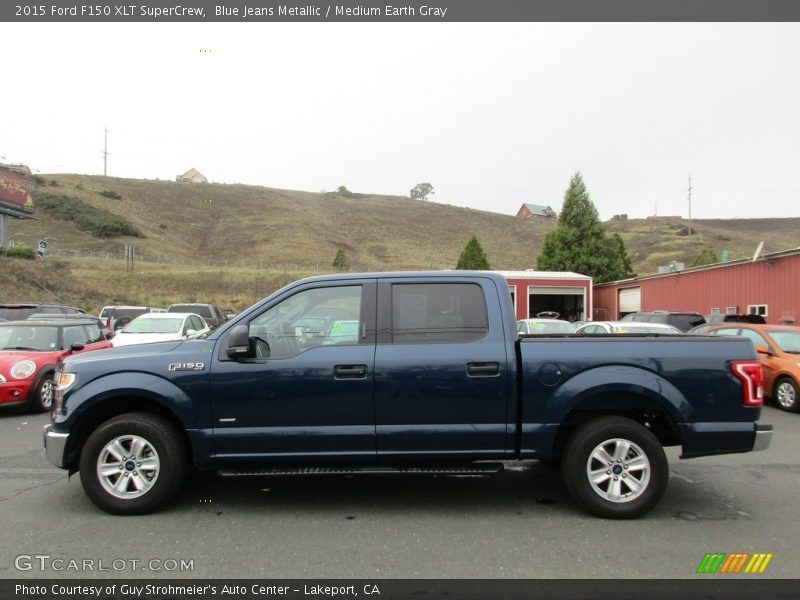 Blue Jeans Metallic / Medium Earth Gray 2015 Ford F150 XLT SuperCrew