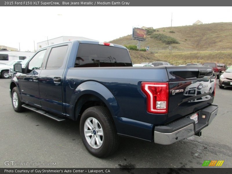 Blue Jeans Metallic / Medium Earth Gray 2015 Ford F150 XLT SuperCrew