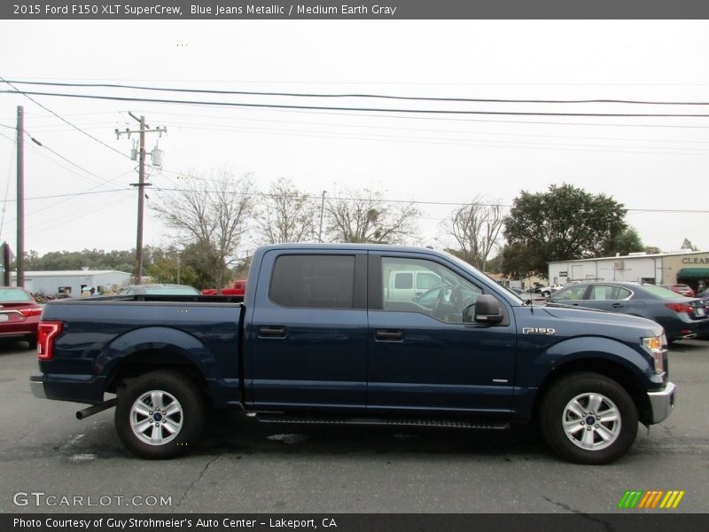 Blue Jeans Metallic / Medium Earth Gray 2015 Ford F150 XLT SuperCrew