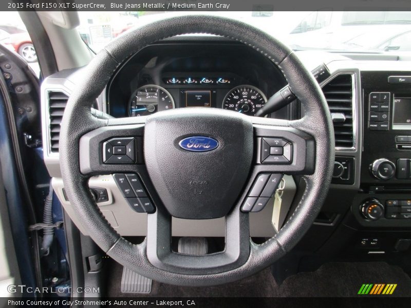 Blue Jeans Metallic / Medium Earth Gray 2015 Ford F150 XLT SuperCrew