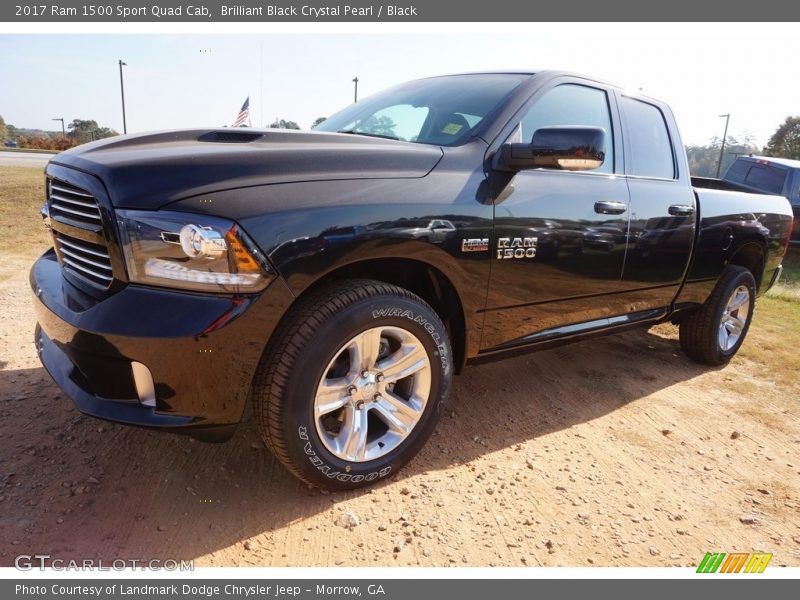Brilliant Black Crystal Pearl / Black 2017 Ram 1500 Sport Quad Cab
