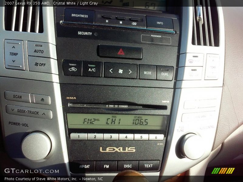 Crystal White / Light Gray 2007 Lexus RX 350 AWD
