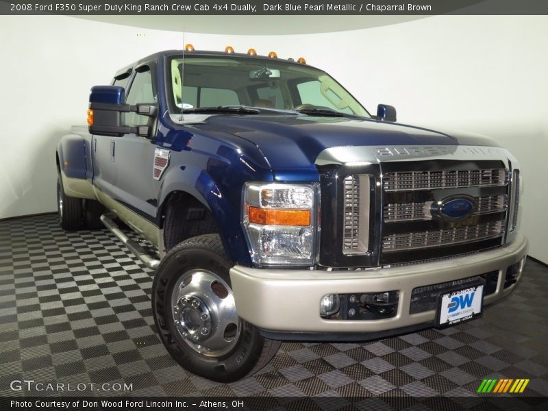 Dark Blue Pearl Metallic / Chaparral Brown 2008 Ford F350 Super Duty King Ranch Crew Cab 4x4 Dually