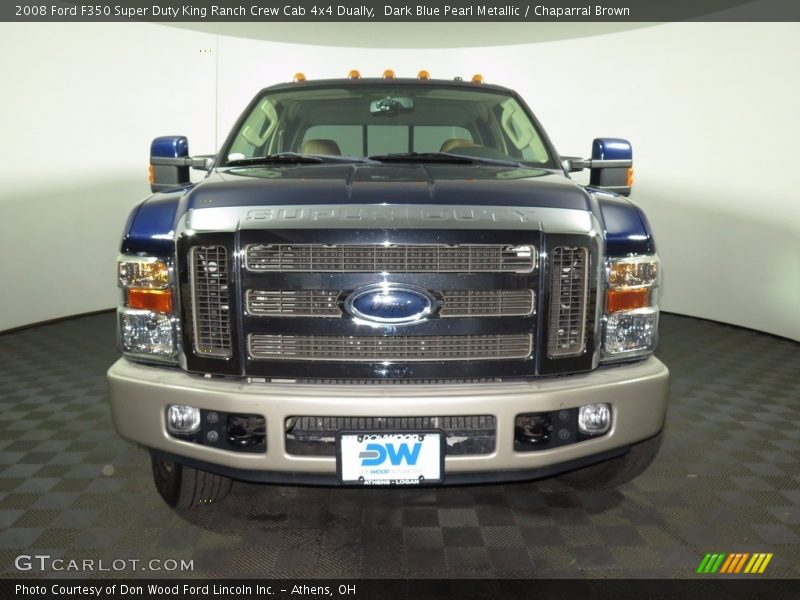 Dark Blue Pearl Metallic / Chaparral Brown 2008 Ford F350 Super Duty King Ranch Crew Cab 4x4 Dually