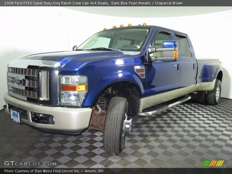 Dark Blue Pearl Metallic / Chaparral Brown 2008 Ford F350 Super Duty King Ranch Crew Cab 4x4 Dually