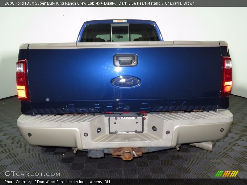 Dark Blue Pearl Metallic / Chaparral Brown 2008 Ford F350 Super Duty King Ranch Crew Cab 4x4 Dually