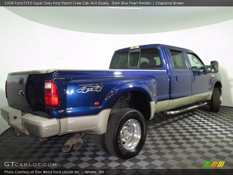 Dark Blue Pearl Metallic / Chaparral Brown 2008 Ford F350 Super Duty King Ranch Crew Cab 4x4 Dually