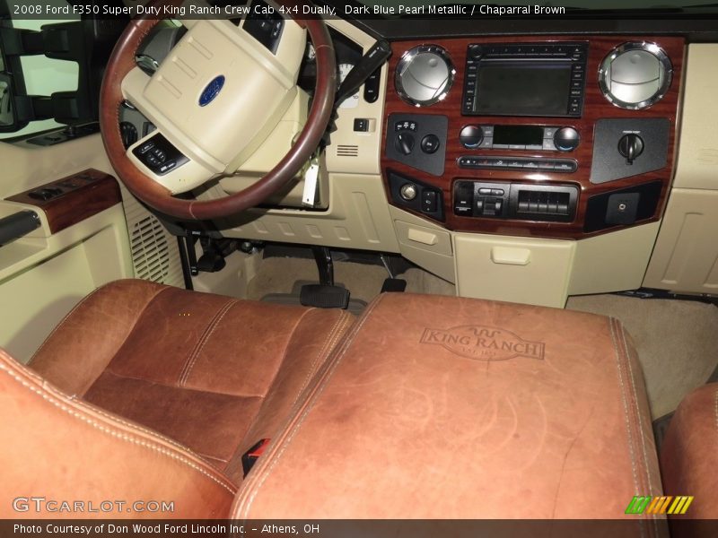 Dark Blue Pearl Metallic / Chaparral Brown 2008 Ford F350 Super Duty King Ranch Crew Cab 4x4 Dually