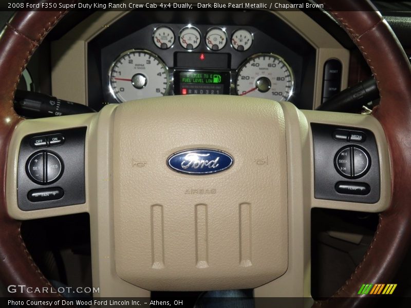 Dark Blue Pearl Metallic / Chaparral Brown 2008 Ford F350 Super Duty King Ranch Crew Cab 4x4 Dually