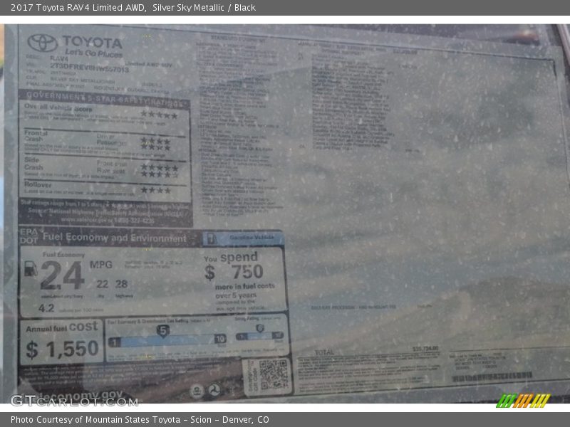 Silver Sky Metallic / Black 2017 Toyota RAV4 Limited AWD