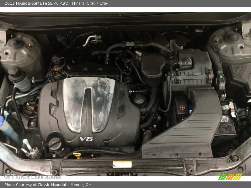 Mineral Gray / Gray 2012 Hyundai Santa Fe SE V6 AWD
