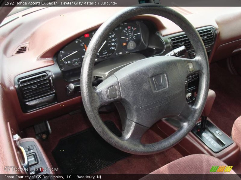 Pewter Gray Metallic / Burgundy 1992 Honda Accord EX Sedan