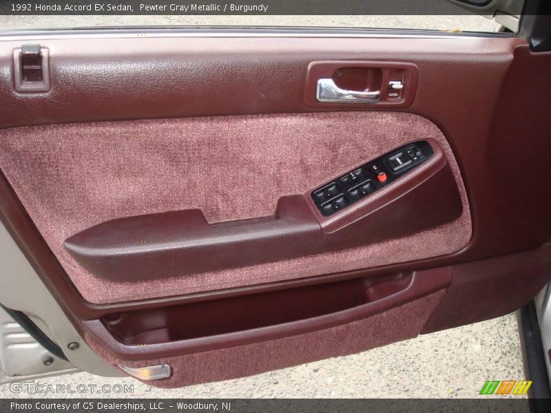 Pewter Gray Metallic / Burgundy 1992 Honda Accord EX Sedan