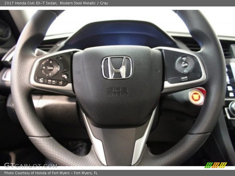 Modern Steel Metallic / Gray 2017 Honda Civic EX-T Sedan