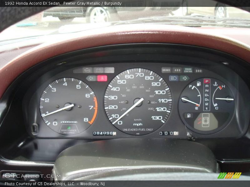 Pewter Gray Metallic / Burgundy 1992 Honda Accord EX Sedan