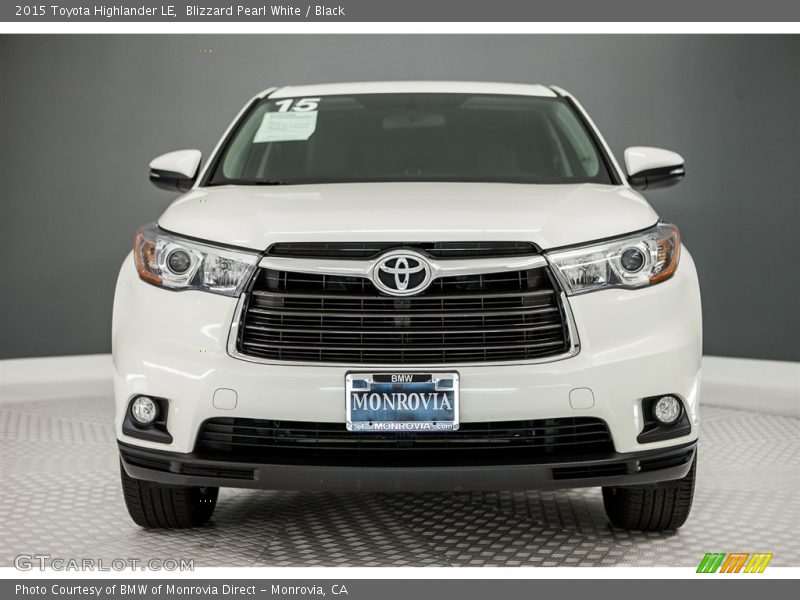 Blizzard Pearl White / Black 2015 Toyota Highlander LE