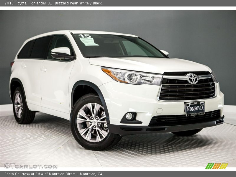 Blizzard Pearl White / Black 2015 Toyota Highlander LE