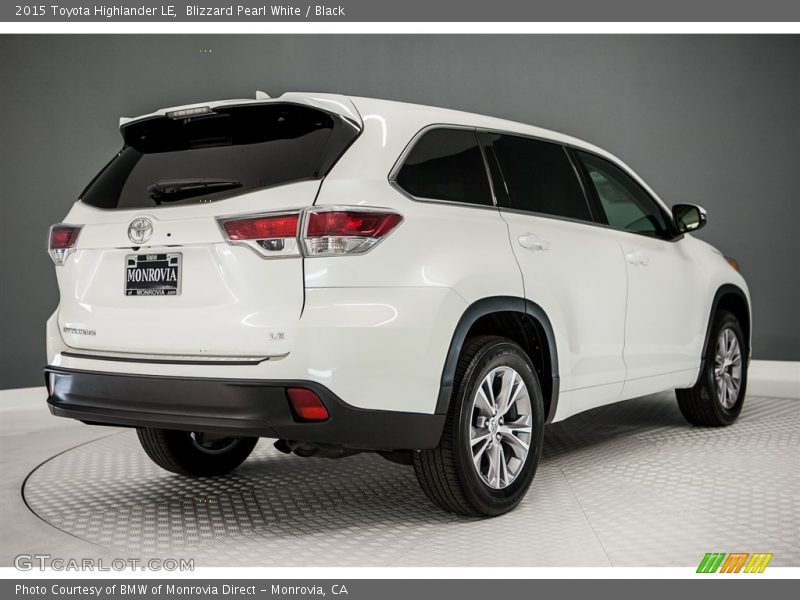 Blizzard Pearl White / Black 2015 Toyota Highlander LE