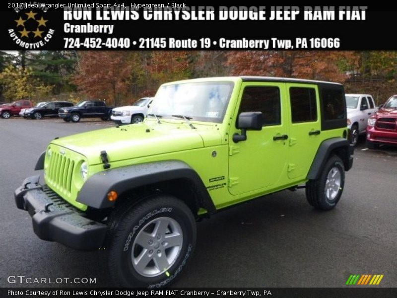 Hypergreen / Black 2017 Jeep Wrangler Unlimited Sport 4x4