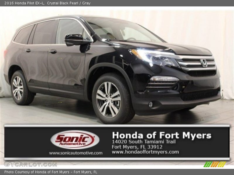 Crystal Black Pearl / Gray 2016 Honda Pilot EX-L