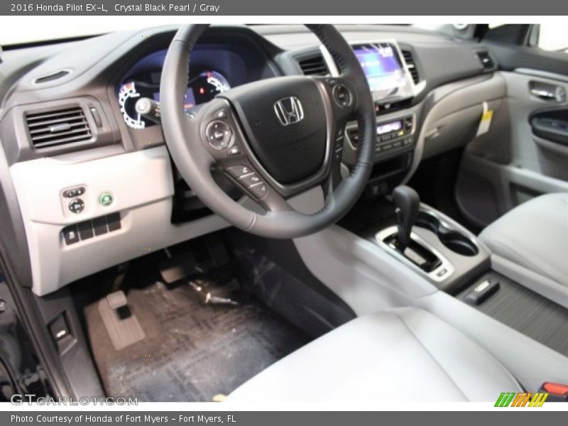 Crystal Black Pearl / Gray 2016 Honda Pilot EX-L