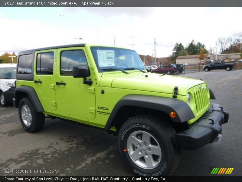 Hypergreen / Black 2017 Jeep Wrangler Unlimited Sport 4x4
